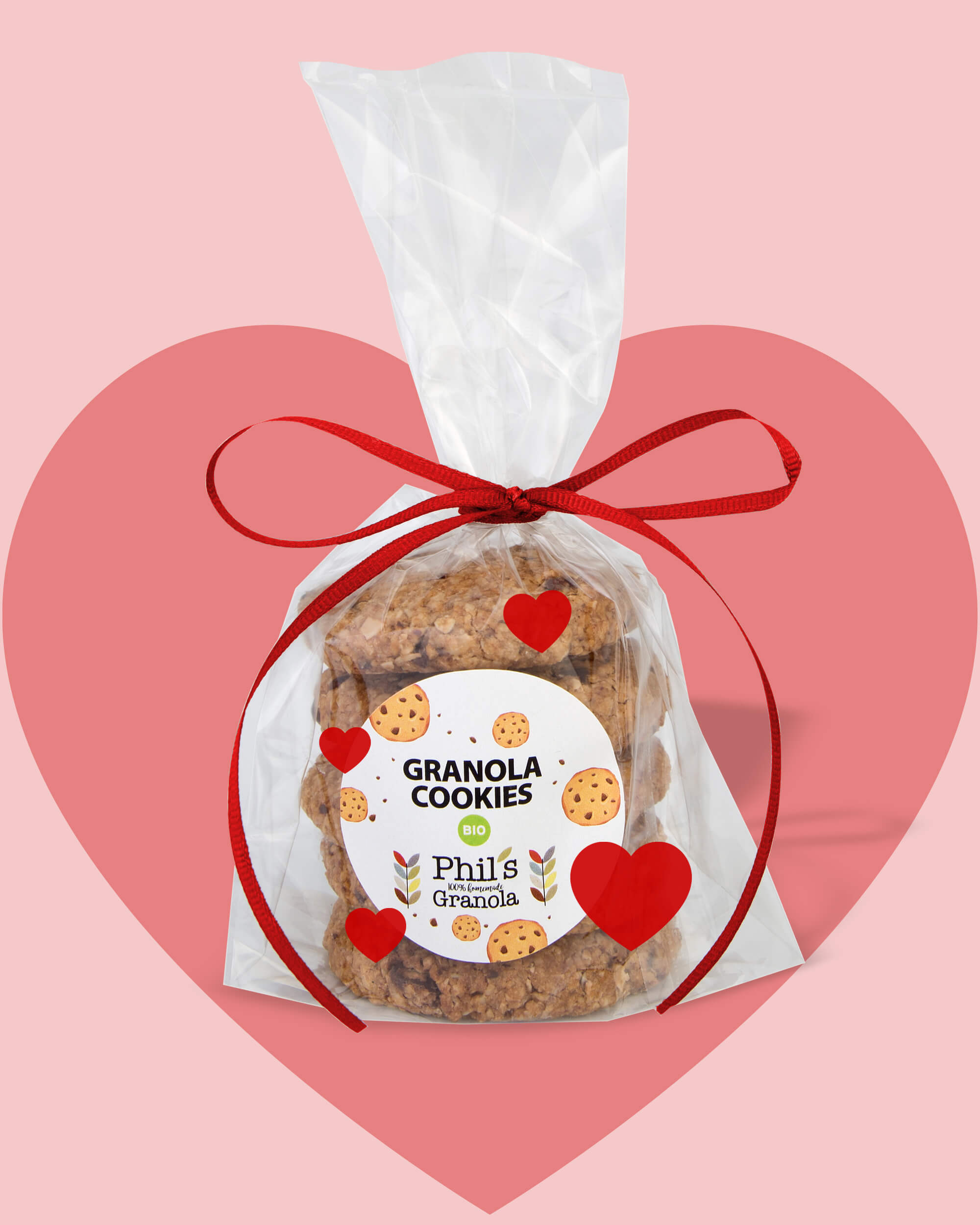 Heart-Shaped Granola Cookies Vanilla Choco